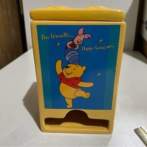 Winnie the Pooh Yellow Ceramic Teabag Holder; 6” x 4”